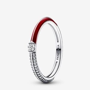 Pandora Red and Silver Ring